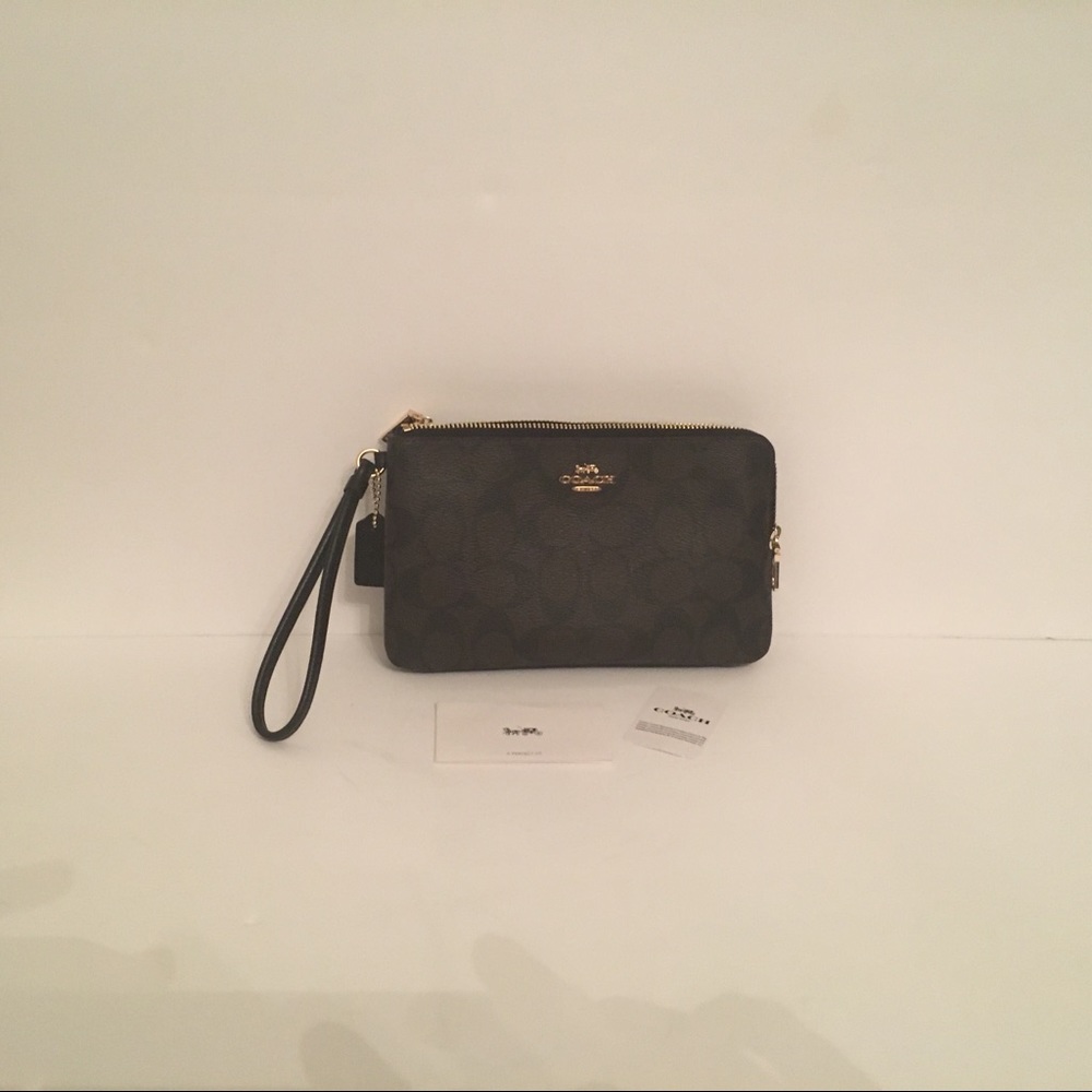 Coach wristlet wallet double zip